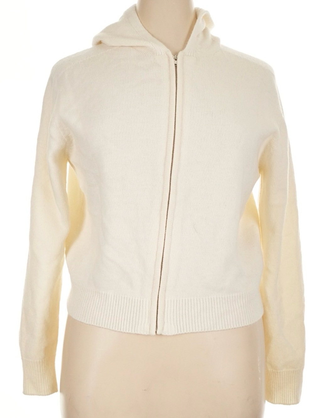 Ounce Cream Zip Front Hooded Sweater